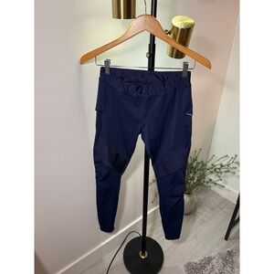 Monreal London Navy Blue Moto Performance Leggings Ankle Zip Small